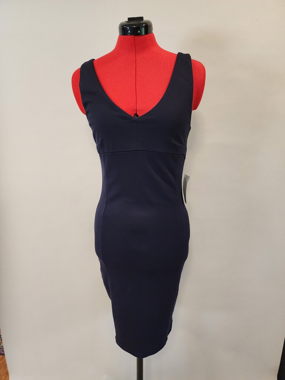 Felicity & Coco Navy Sleeveless Midi V-Neck Dress
